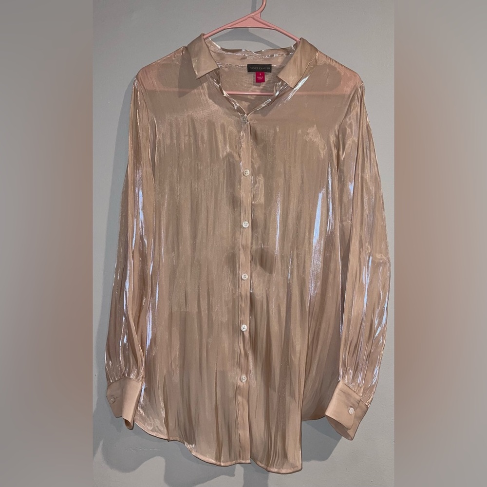 Vince Camuto Blouse. Color: Pink, Size: S. Iridescent.